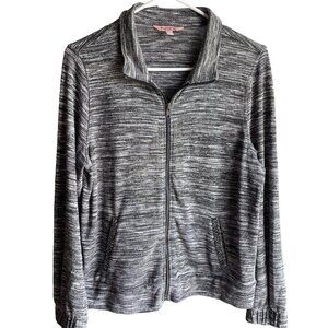 Juicy Couture Women's Full Zip Jacket Diamond Embellished Pockets Gray Size M
